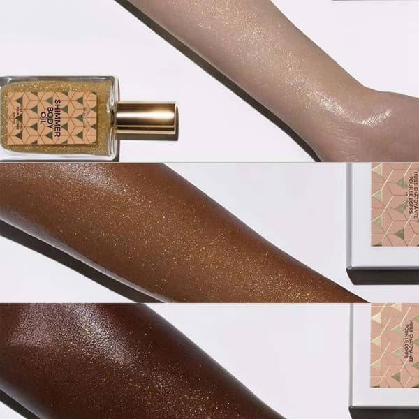 Flydende Body Highlighter Glødende Highlight Olie til Ansigt og Kropsmakeup Højglans Hvedefarve Lysner Krop Ben Highlighter