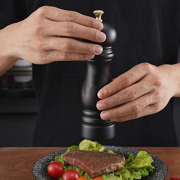 Träsalt- och pepparkvarnset 8 tum med bas Snygg köksmal
