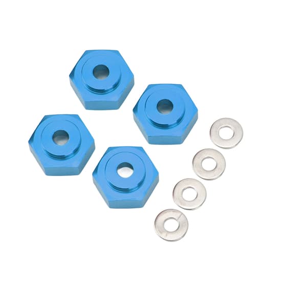 4 stk. RC Hex Kobling Professionel Aluminiumlegering RC Hjul Hex Adapter til 1/10 RC Biler Mørkeblå