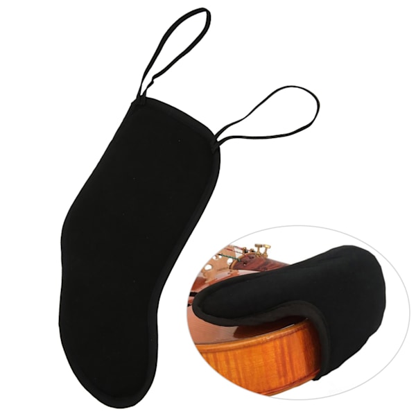 4/4-3/4 Violin Hage Støtte Sort Flanellet Pad Beskytter Musikinstrument Tilbehør