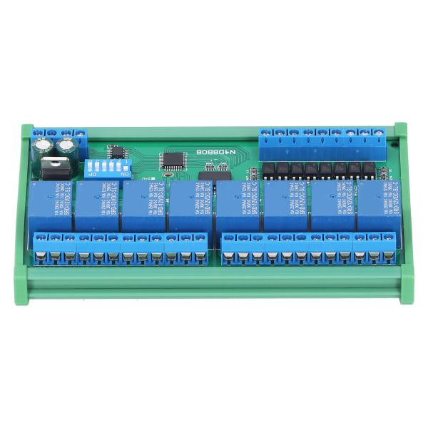 Rail Box Relay 8 Input 8 Output Modul DIN35 PLC Expansion Board med Shell RS485 12V