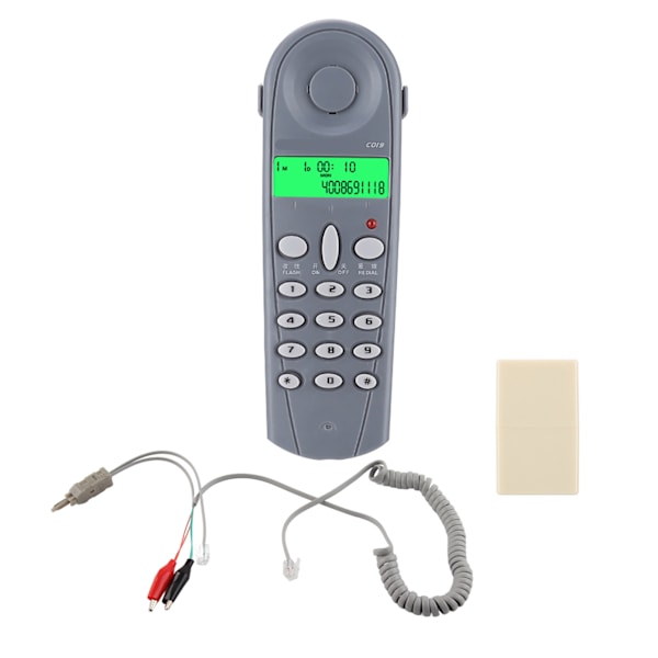 C019 Kablet telefon Telefonlinjetester Lineman Butt Test Check Connector Kabelverktøy Blå Grå