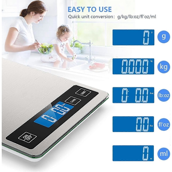 Matvekt, 10 kg Digital Kjøkkenvekt Vekt Gram og oz for Matlaging Baking