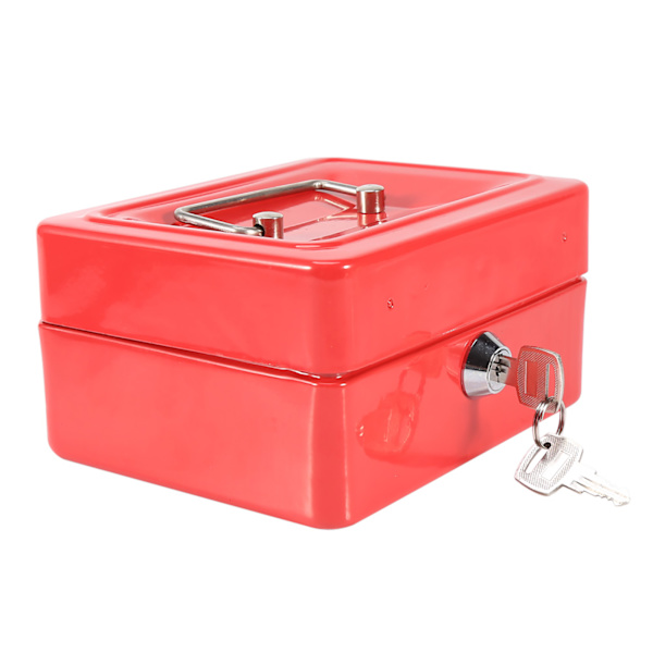 1st Mini Bärbart Strykjärn Smålåsbart Kontanter Pengar Mynt Säkerhetsbox Hushåll (röd)