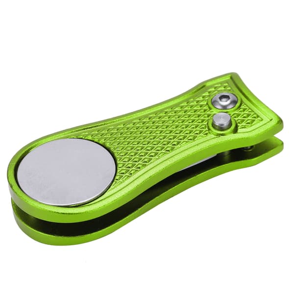 Golf Green Gaffel Rustfrit Stål Foldbar Golf Divot Reparationsværktøj med Magnetisk Tilbehør Lime