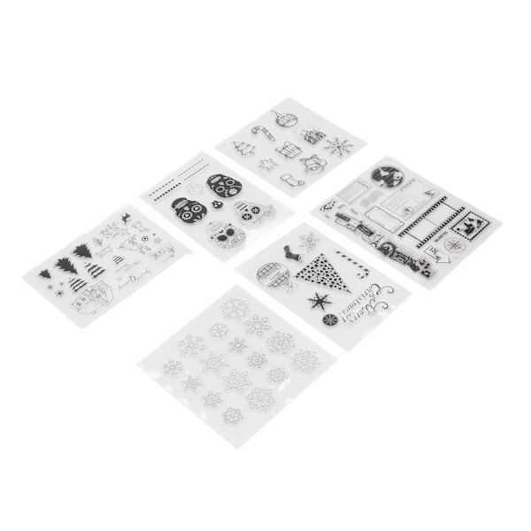 6 ark klare stempler par hodeskalle kart reise juledekorasjon mønster DIY transparente frimerker for kort lage dekorasjon