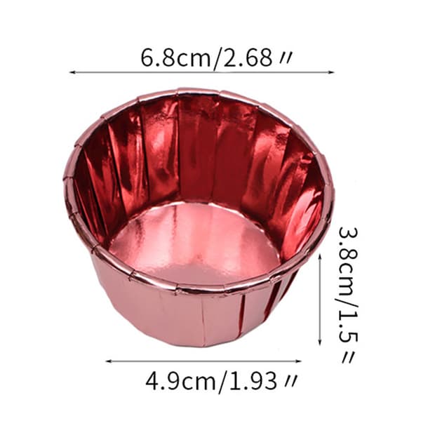 50 stk. dobbeltsidede krøllede papirkopper, varmebestandige bageforme til muffins (rosaguld)