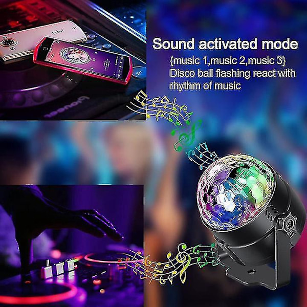 Krystall Disco Magic Ball LED Scene Lys - 15 Fargerike Lys