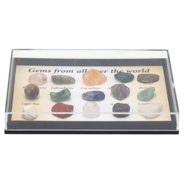 15 typer krystall edelstener Ornament Fargerik Feng Shui Meditasjonsdekorasjon for samlere