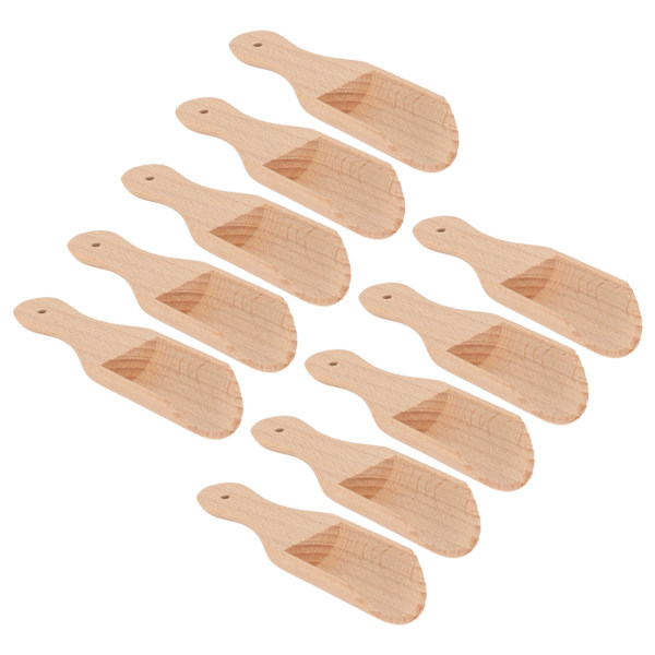 10 kpl Kylpyammeen suolakauha Monikäyttöinen ympäristöystävällinen pyökkipuinen kannettava suolakauha kylpyhuonetyypille 1 (9,7x3x1,4cm/3,8x1,2x0,55 tuumaa)