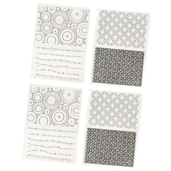 4 stk. gjennomsiktige stempler DIY interessant holdbart gjenbrukbart TPR-materiale gjennomsiktig utseende prege scrapbooking-verktøy