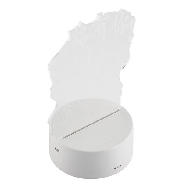 USB 4,5V Syvfarget Lampebase Berøringsbryter 3D Akryl Mønster Lysdekor (hvit base)