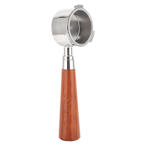 Bundløst kaffefilter i rustfrit stål, filterholder, udskiftningsværktøj, kaffemaskinetilbehør, 54 mm, palisander