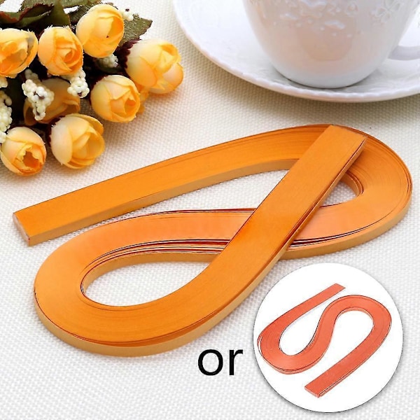 Papirstrimler 120 Striper 5mm Bredde Ren Farge Voksne Diy Moro Tilbehør Oransje