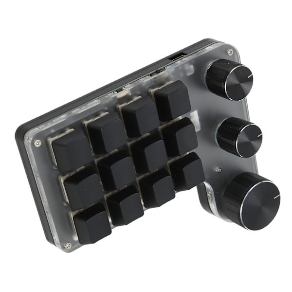 12 taster mekanisk tastatur Bluetooth USB-forbindelse Mini bærbart programmerbart makrotastatur med 3 knapper til kontoret