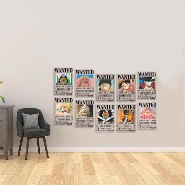 28,5*19,5 cm Anime efterlyst belønningsplakater Boligdekoration Wall Sticker Papir Plakat hængende til væg og dør