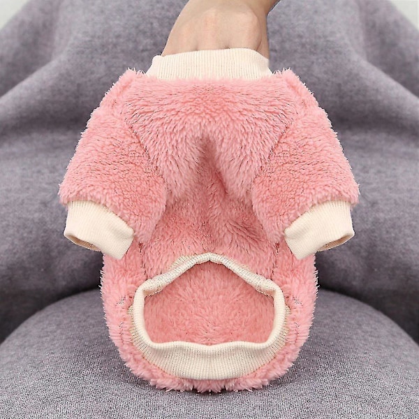 Fleece Varmt Trøjejakke til Lille Yorkie Chihuahua Kæledyr - XS Pink
