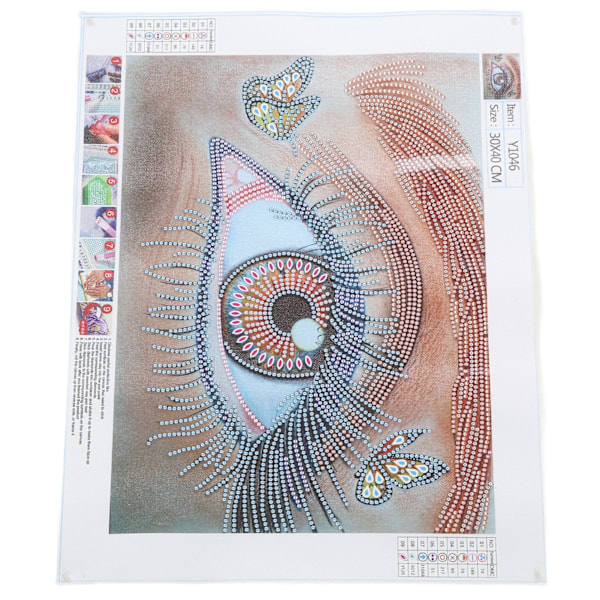 Rhinestone Maleri Farve Øje Mønster DIY Håndlavet Hjem Væg Dekoration Billede 30x40cm