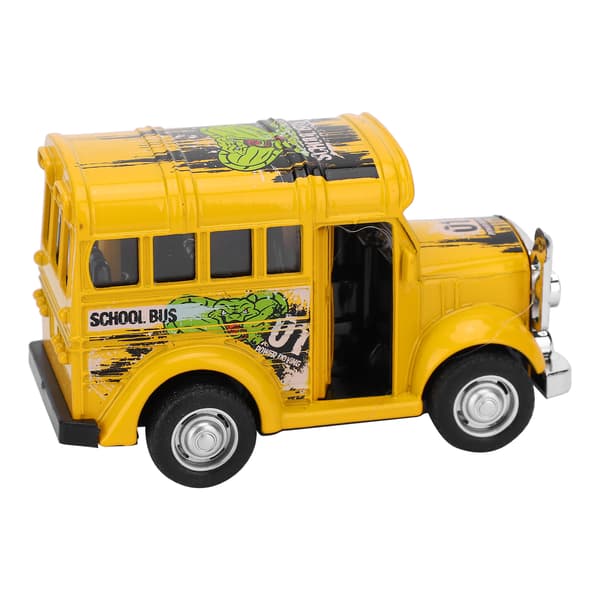 1:36 Mini Alloy Skolebus Model Træk Tilbage Lyd Lys Batteri Køretøj Legetøj Børnegave Gul