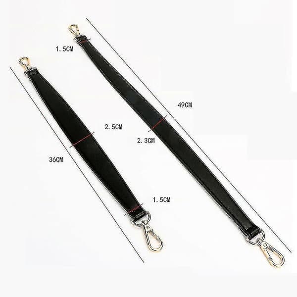 Genuine Leather Short Adjustable Bag Strap Replacement Handle for Handbags, Purses, Totes Black Black 36CM