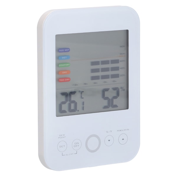 Hygrometer Termometer Pekskärm Digital Display Temperatur Fuktighet Meter Monitor