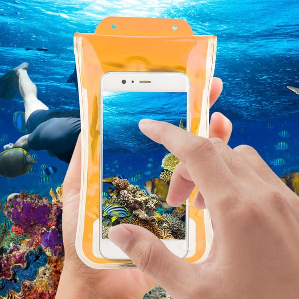 Vattentät flytande mobiltelefonväska för utomhusbruk, undervattensskyddsfodral (Orange)
