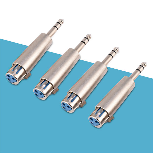 4 kpl 3-nastainen XLR naaras - stereo 6,35 mm 1/4" Plug Audio mikrofoni Mic Adapter -liitin