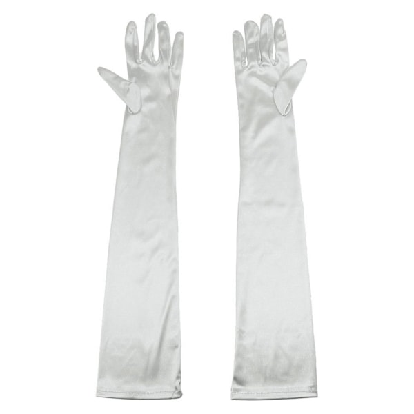 Elegant Long White Evening Gloves for Women