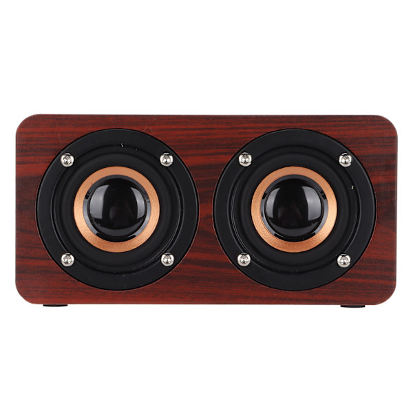 Trä Bluetooth -högtalare Retro trådlös subwoofer AUX stereohögtalare för hemmets surfplatta Brun träkornfärg