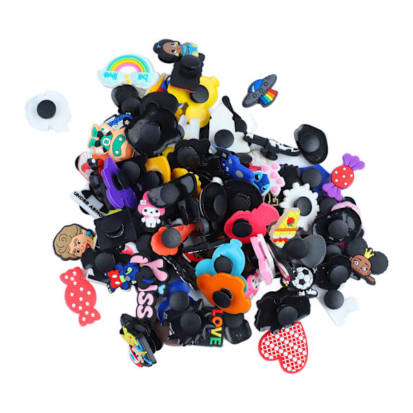 100 stk. Cartoon Sko Charm Vandtæt Udsøgt Multipurpose Sko Dekoration Charm til Fest DIY