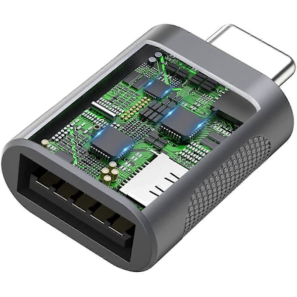 USB C till USB Adapter (2-pack), USB-C till USB 3.0 Adapter, USB Typ-C till USB Adapter, Thunderbolt 3 till USB Hona OTG Adapter för MacBook Air 2020 (Mörk