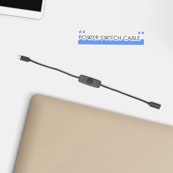 Strömbrytare USB Typ C med indikatorlampa Hane till Hona USB-C Förlängningskabel Brytare kompatibel Raspberry Pi 4B-B13