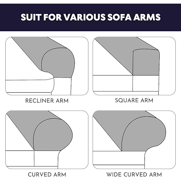2 stk. Stoltrekk Armbeskyttere Stretch Stoff Armlene Sofa Armlene Trekk Lenestol Slipcover Beskytter Elastisk Hjem