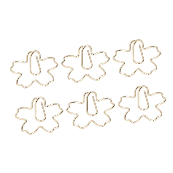 100 stk. Guld Papirclips Blomsterformet Papirclips Galvanisering Søde Specielle Sjove Papirclips til Børn Skole Kontorartikler