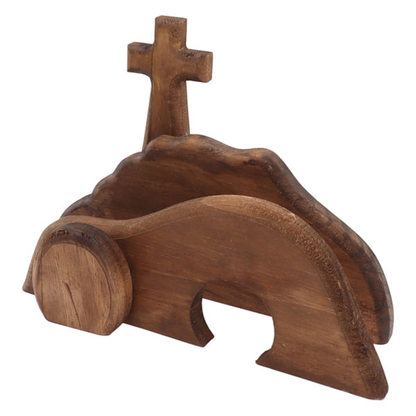 Påskbricka Bundle Kit Festlig Atmosfär Trä Påskdekoration för Hem Kyrka Kontor Bord Typ A
