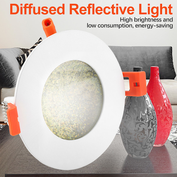 8W Diffused Reflective LED Lyslampe Gylden