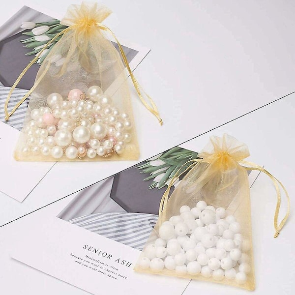 100 Organza Poser, Organza Gaveposer, organza poser, smykkeposer, bryllupsposer, lavendelposer, Organza Gaveposer Mesh Gaveposer