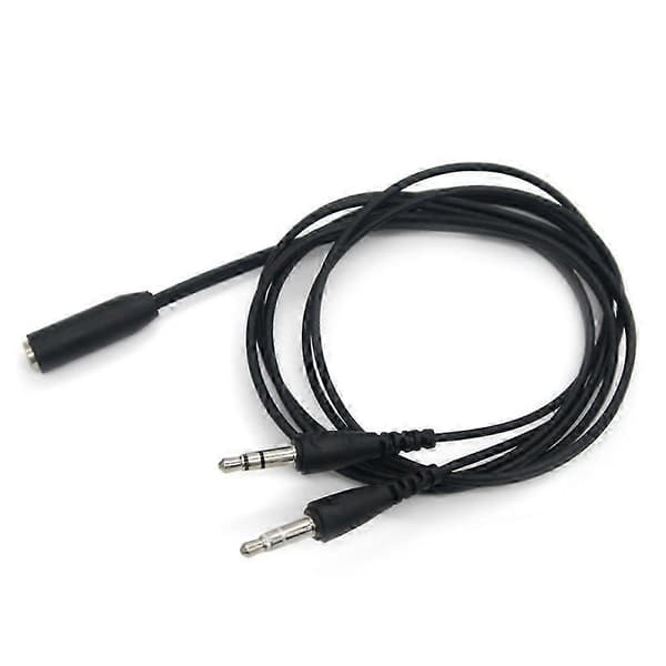 3,5 mm hunstik til 2 hanstik splitter hovedtelefon lydadapterkabel til pc-computere, reparationssæt til hovedtelefonkabel Black