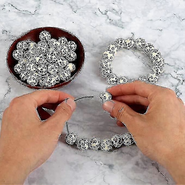 100 Stykker Leopard Træperler Personlige Leopard Malede 16mm Træperler Runde Løse Polerede Træperler Til Krans Hjemmeindretning Smykkefremstilling Og Di