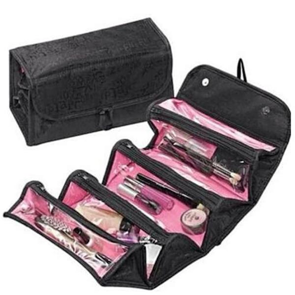 Rul Kosmetik Organizer Makeup Taske Foldbar Hængende Toilet Sager Lommer Rum Rejse Kit Smykke Tasker