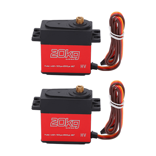 20KG Digital Servo med högt vridmoment och helt metallväxel med 25T servohorn för 1:10 skala RC-bilar