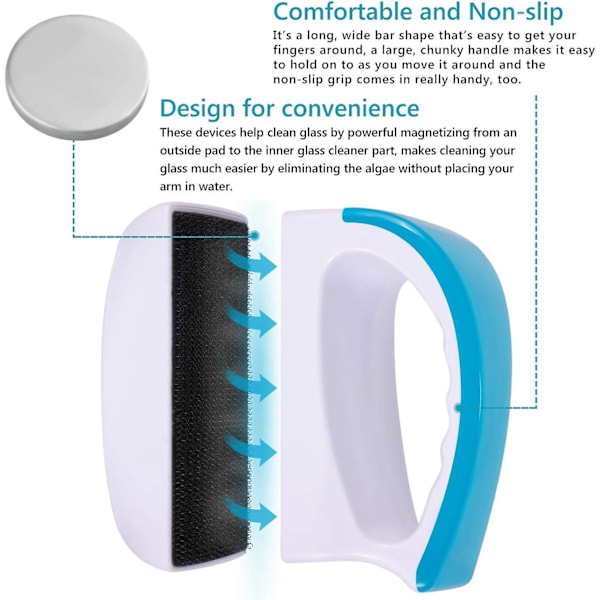 Alge-renserbørste til akvarium - Magnetisk, skridsikker, ridsefri
