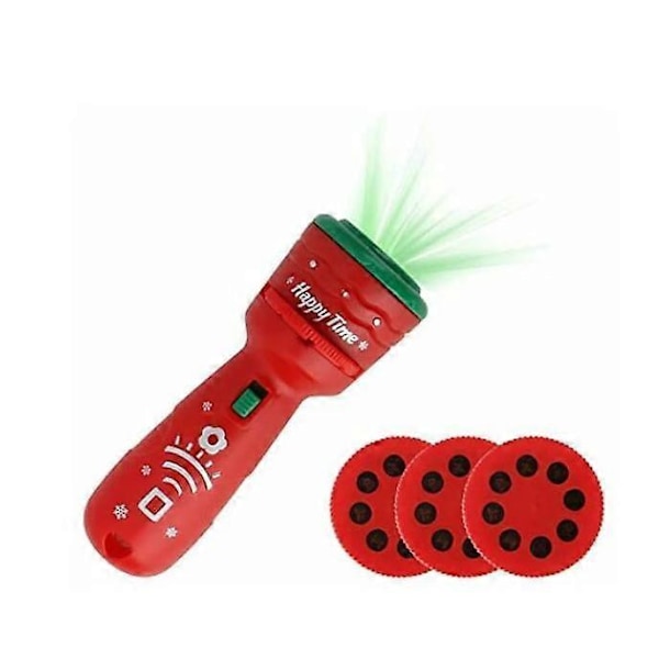 Røde Juleleker Rødt Lys Projeksjon Mønster Lommelykt Barneleker Julegaver 11.33.5cm