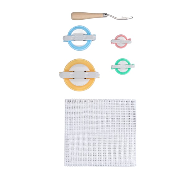 Matthaknätssats Hållbar mesh Punch Nål Gridning Tyg Stickning vävstol Spärrkrok Matta Mesh Kit