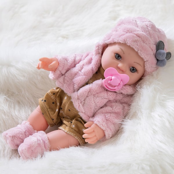 12 tuuman Realistic Reborn Baby Doll - Pestävä valkoinen pehmeä vartalolelu - täydellinen syntymäpäivälahja lapsille Pink