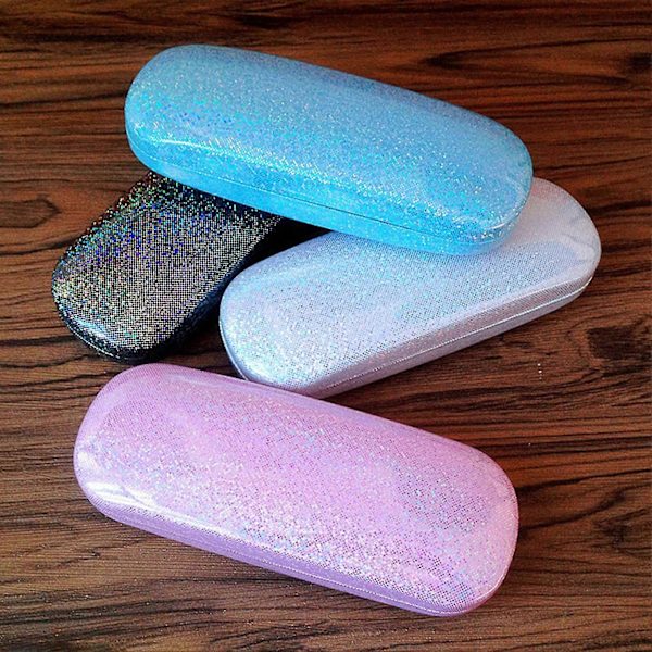 Silmälasikotelo Glitter Paineenkestävä Suuri Tilavuus Pudotuksenkestävä Kannettava Likinäköisten Kaukonäköisten Lasien Säilytyslaatikko Päivittäistarvike Valkoinen