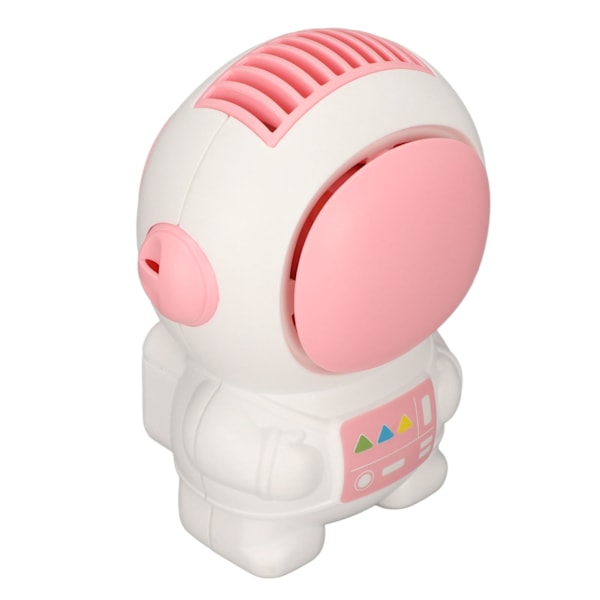 Bærbar ventilator 2 hastigheder USB genopladelig astronaut form mini håndholdt ventilator med base snor til rejse picnic pink