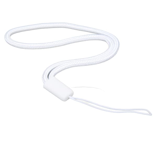 Praktisk nylonflätad mobiltelefonrem - 3,0 mm rund, vit, 18 cm
