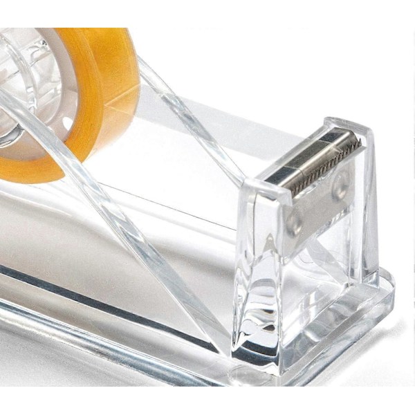 Klar Akryl Tapeholder, 2 Slots til Kuglepenne eller Blyanter, H6,4 x B5 x D12,7cm