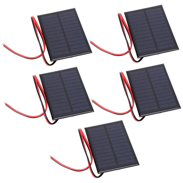 5 stk. Mini solcellepanel Epoxy cellekort strømmodul 30 cm rød og svart linje 6V0.6W
